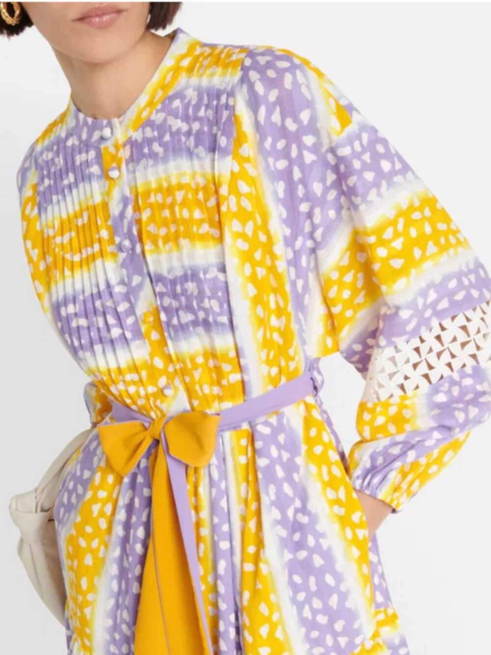 Diane Von Furstenberg Tessa Guipure Lace-Trimmed Printed Jacquard Maxi Dress - Picture 2 of 11